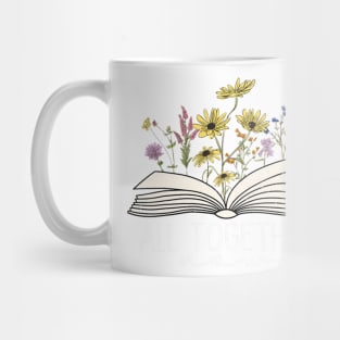 All Together Now Summer Reading 2023 Retro Flower Book Lover Mug